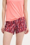 Smartwool pantaloni scurți outdoor culoarea portocaliu, neted, high waist, SW002769