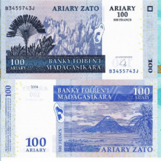 MADAGASCAR lot 3 bancnote 100-100-200 ariary UNC!!!