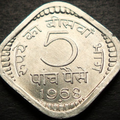 Moneda 5 PAISE - INDIA, anul 1968 *cod 5348 = UNC