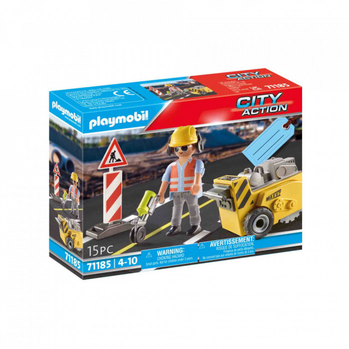 Playmobil - Set Cadou Dispozitiv De Taiere Asfalt