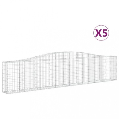 Cosuri gabion arcuite 5 buc, 400x30x80/100 cm, fier galvanizat foto