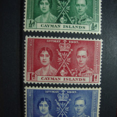 CAYMAN ISLANDS 1937 SERIE INCORONAREA GEORGE VI MH