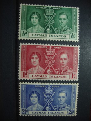 CAYMAN ISLANDS 1937 SERIE INCORONAREA GEORGE VI MH foto
