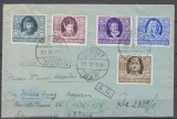 ROMANIA 1955 LP 392 SCRIITORI ROMANI SERIE/PLIC ROMANIA-GERMANIA PAR AVION 1956