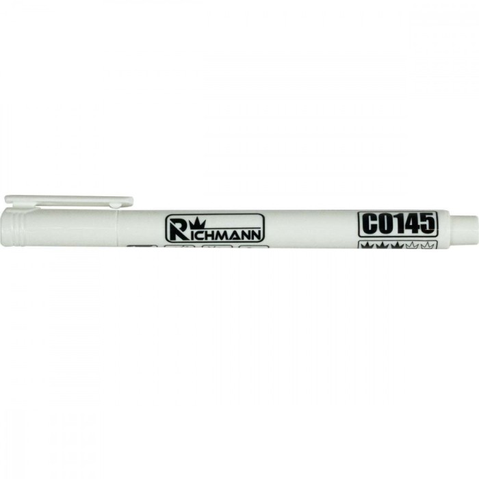 Marker permanent, 1 mm, alb, subtire, Richmann