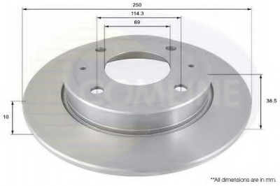 Disc frana MITSUBISHI COLT CZC Cabriolet (RG) (2006 - 2009) COMLINE ADC0372 foto