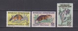 REP. CENTRAFRICANE 1966 FAUNA MI. 113-115 MNH, Nestampilat