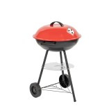 Grătar Sferic Leziter pe Cărbuni cu Roți, 45cm Diametru, 70cm &Icirc;nălțime, Otel
