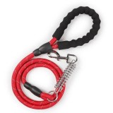 Lesa cu arc amortizor pentru caini, reflectorizanta, 1.5m, Rosu, Ropet