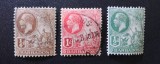 Barbados 1912-1916 - Seria Definitivă "Regele George al V-lea &amp; Carul lui Neptun / Trestie de Zahăr" (Set de 3 Mărci Poștale) - Cod: A964