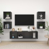 Cumpara ieftin Set de dulapuri TV, 5 piese, gri, lemn prelucrat