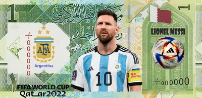 ARGENTINA FIFA World Cup Qatar 2022 -lot 7 reproducere banknote foto