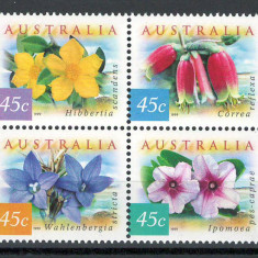 Australia 1999 Mi 1805/08 block MNH, nestampilat - Flori