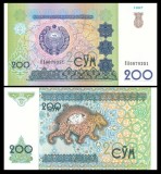 Uzbekistan 1997 - 200 som, necirculata