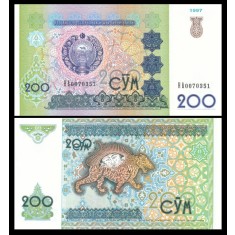 Uzbekistan 1997 - 200 som, necirculata