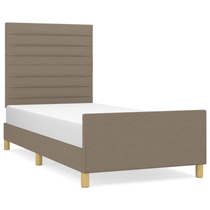 Cadru de pat fara saltea Taupe 80x200 cm tesatura