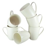 Set 6 cani elegante Alb lucios, 285 ml