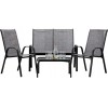 Set mobilier gradina textilene, 2 scaune, 1 canapea si 1 masa, gri deschis Household NewTrend, Oem