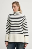 Marc O&#039;Polo pulover femei, culoarea bej, cu guler, 500605960021