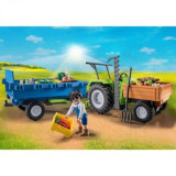 Playmobil - Tractor Cu Remorca Si Muncitor