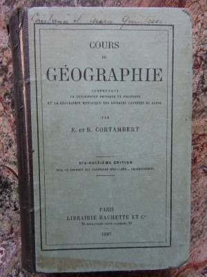Cours de geographie - Cortambert foto