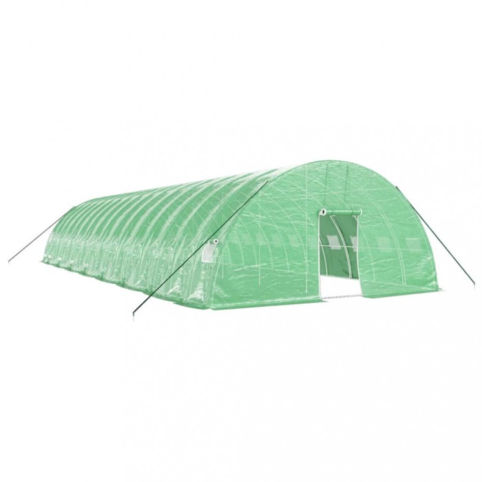 Sera cu cadru din otel, verde, 96 m&sup2;, 16x6x2,85 m