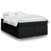 Gossi pat box spring cu saltea, negru, 140x200 cm, textil