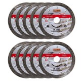 Cumpara ieftin Disc diamantat turbo subtire, placi ceramice, taiere umeda si uscata, set 10 buc, 115 mm/22.23 mm, Richmann Exclusive