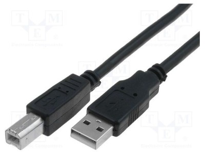 Cablu USB 2.0 VCOM 3m A la B nichelat negru PVC foto