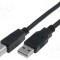 Cablu USB 2.0 VCOM 3m A la B nichelat negru PVC