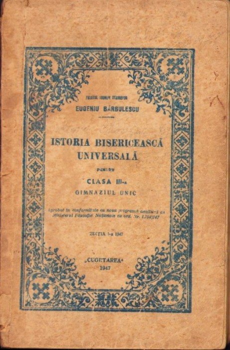 C5586N Istoria bisericească universală 1947 manual școlar