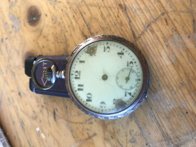 Ceas de buzunar vechi din argint foto