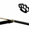 Set baston telescopic 65 cm auriu si box negru 0.5 cm grosime