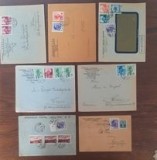 ROMANIA 1935-40 lot 7 plicuri cu antet francate cu uzuale Carol II