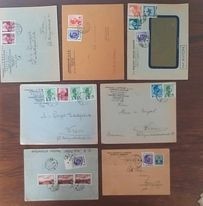 ROMANIA 1935-40 lot 7 plicuri cu antet francate cu uzuale Carol II foto