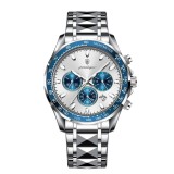 Ceas barbati de mana Poedagar Cronograf Fashion Quartz Casual Data Otel
