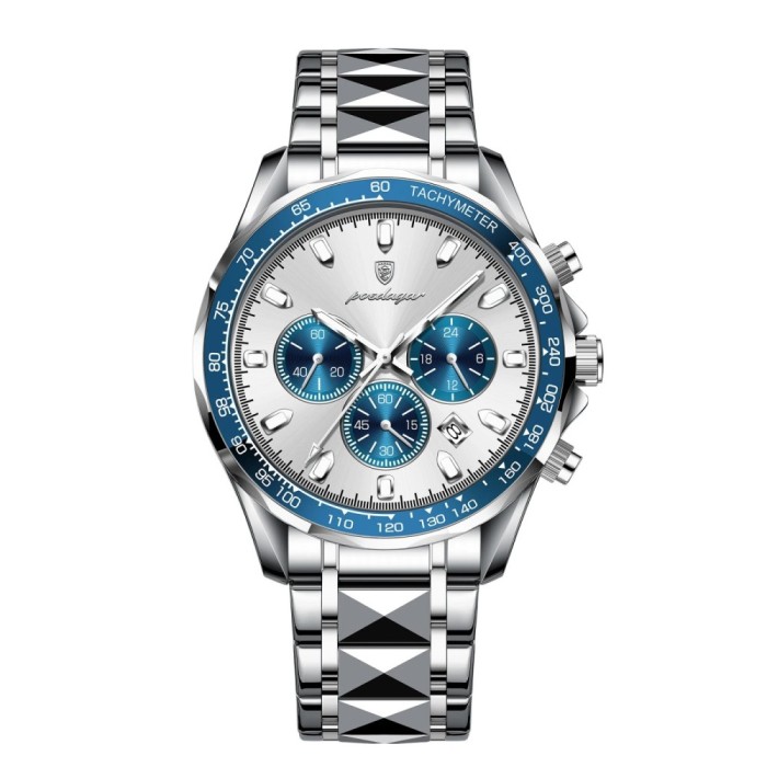Ceas barbati de mana Poedagar Cronograf Fashion Quartz Casual Data Otel