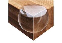 Set 4 protecții pentru colțuri, silicon, transparent, 3x3x3 cm foto