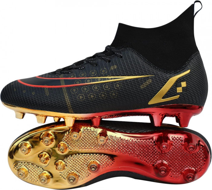 Pantofi de fotbal pentru bărbați și femei, pentru băieți, cu tălpi aurii, pantof