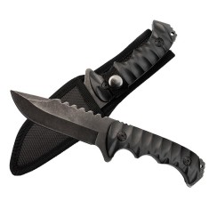 Cutit de vanatoare IdeallStore&reg;, Safari Mix, 23 cm, negru, teaca inclusa