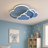Lustra Led Moderna Cu Telecomanda, Design Modern Compact Albastru, 2X43W, Lumina Reglabila 3000&ndash;6500K