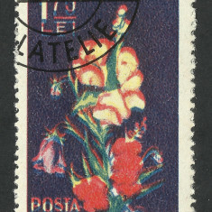 EROARE / VARIETATE ROMANIA 1956 LP 418 FLORI CTO - DEPLASARE TIPAR