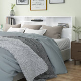 Tăblie pat cu dulap, alb extralucios, 220x19x103,5 cm, vidaXL
