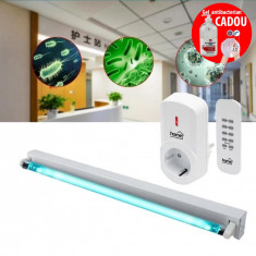 Lampa bactericida UVC 40 W cu ozon, sterilizare suprafata 40 mp, control telecomanda, fixare perete foto