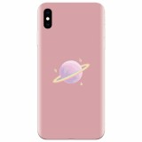 Husa silicon pentru Apple Iphone XS, Saturn On Pink