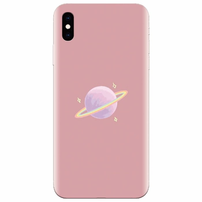 Husa silicon pentru Apple Iphone X, Saturn On Pink