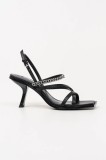 Karl Lagerfeld sandale de piele KARMEL femei, culoarea negru, cu toc cui, KL33625