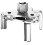 Cheie universala pentru filtru de ulei Techstar, reglabila cu 3 brate (3-Jaw), 2 cai, Metalic