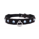 Crystal Collar Zgardă de Piele Albastru 45 cm, Orion