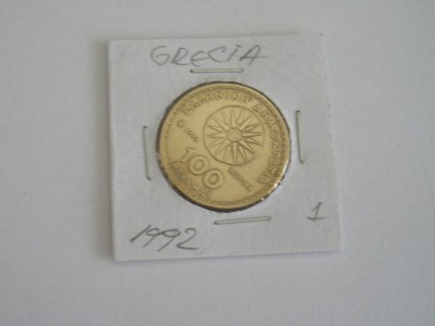 C50 - Moneda foarte veche - Grecia ante euro - 100 drahme - 1992 foto
